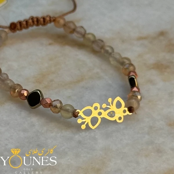 دستبند دو پروانه ای طلا لیزری